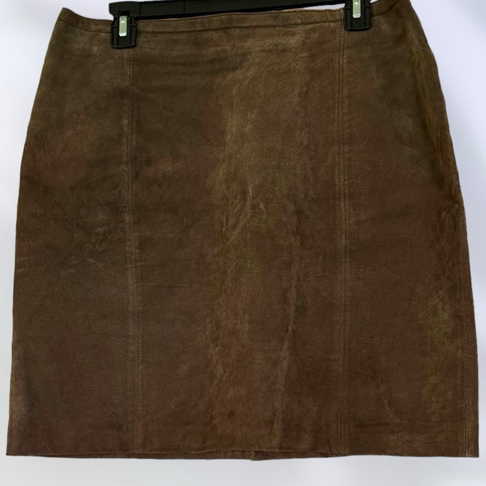 SAVANNAH VINTAGE 90s women’s brown suede leather skirt